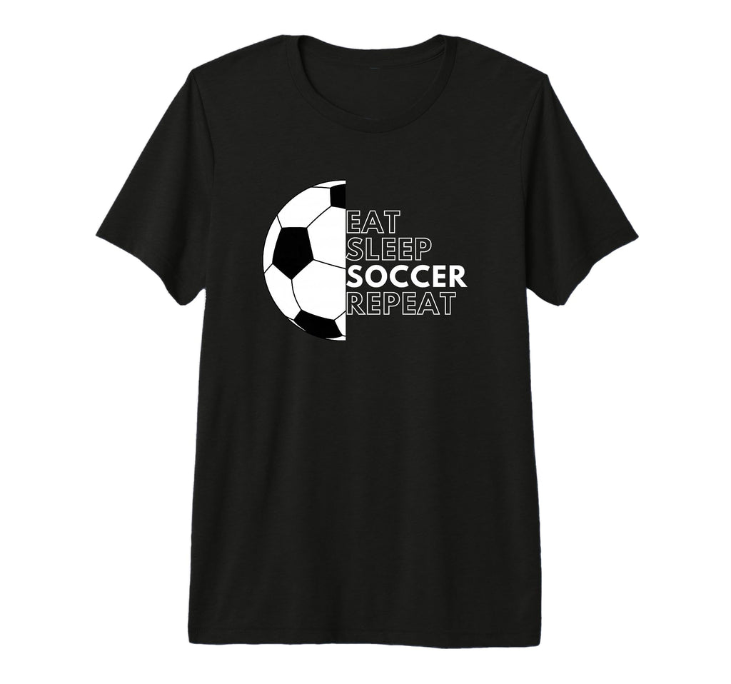 Eat Sleep Soccer Repeat Football T-Shirt - Casual Everyday Wear Unisex