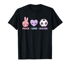 Peace Love Soccer Kawaii Teen T-Shirt - Unique Graphic for Adults
