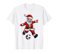 Santa Claus Plays Soccer Sportsman Outfit T-Shirt - Graphic Print Men Women