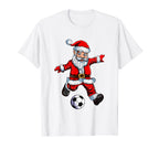 Santa Claus Plays Soccer Sportsman Outfit T-Shirt - Graphic Print Men Women