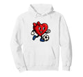 Funny Soccer Heart Coquette Bow Hoodie - Graphic Print for Adults
