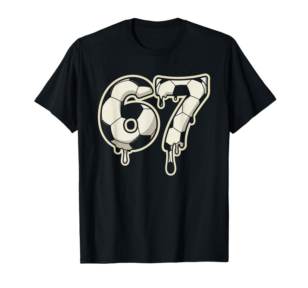 6 7 Soccer Ball Drip Six Seven Meme T-Shirt - Graphic Print Unisex