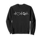 Soccer Heartbeat Football Dad Mom Sweatshirt - Trendy Graphic Unisex