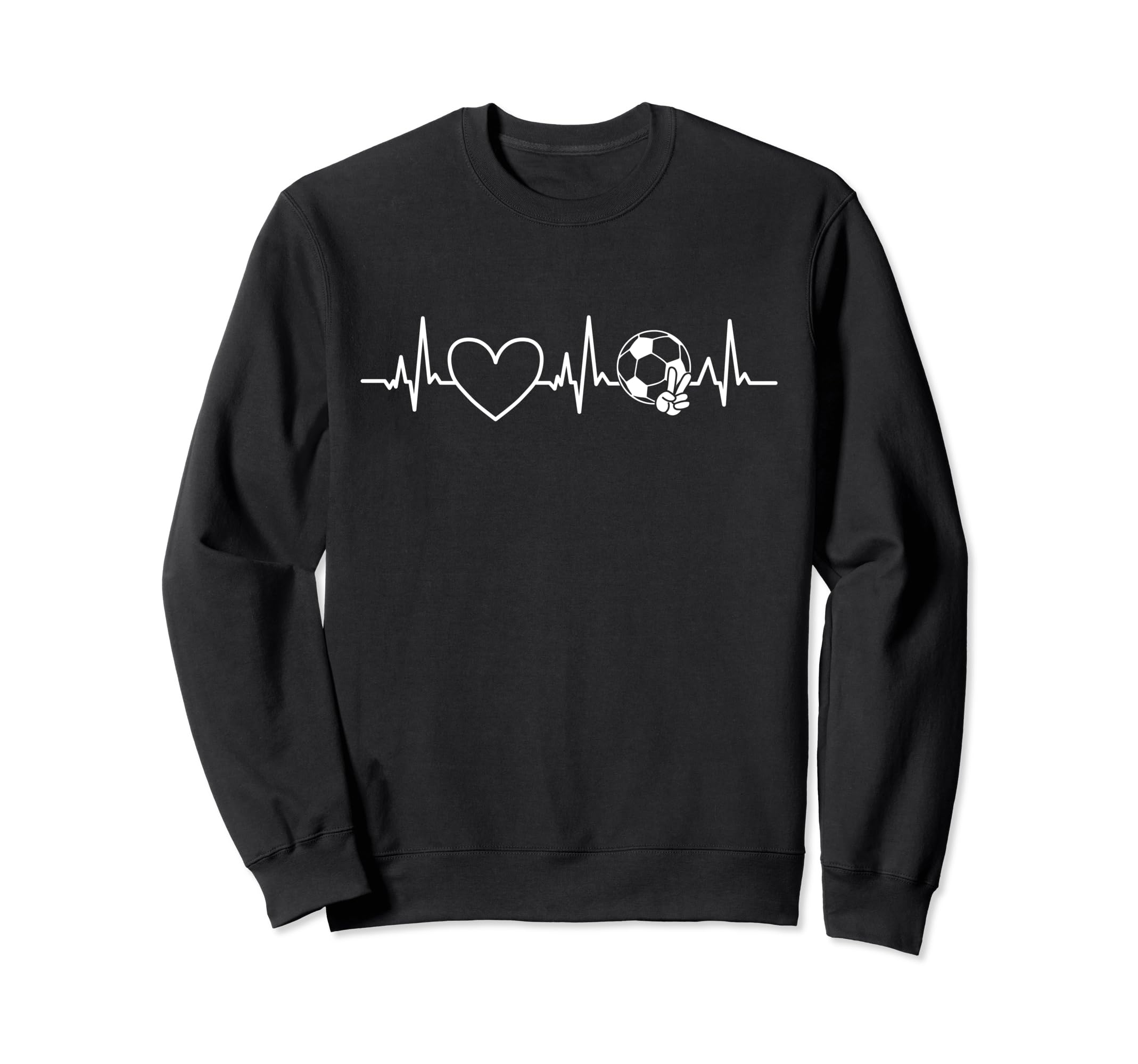 Soccer Heartbeat Football Dad Mom Sweatshirt - Trendy Graphic Unisex