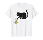 No Kings Black Cat Kicking Crown T-Shirt - Graphic Print Unisex