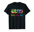 Tie Dye Soccer Teen Peace Love Play T-Shirt - Custom Art Print for Adults