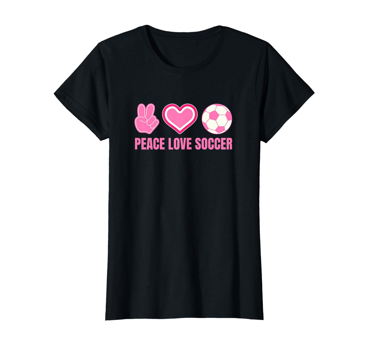 Peace Love Soccer Soccer Player Soccer T-Shirt - Graphic Print Unisex