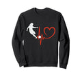 Soccer Heartbeat Female Player Kicking Sweatshirt - Trendy Graphic Unisex