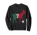 Goat 7 Number 7 Goat Football Soccer Sweatshirt - Trendy Graphic for Adults