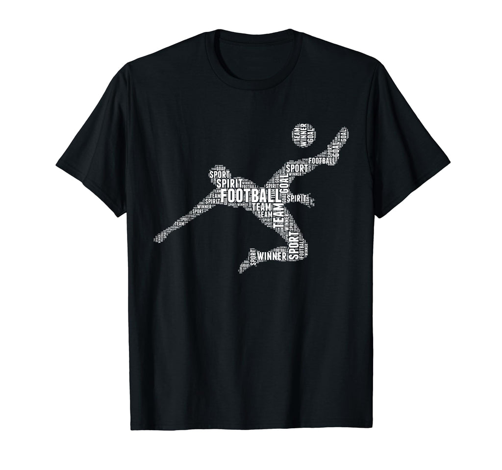 Soccer Football Word Cloud T-Shirt - Casual Everyday Wear for Adults