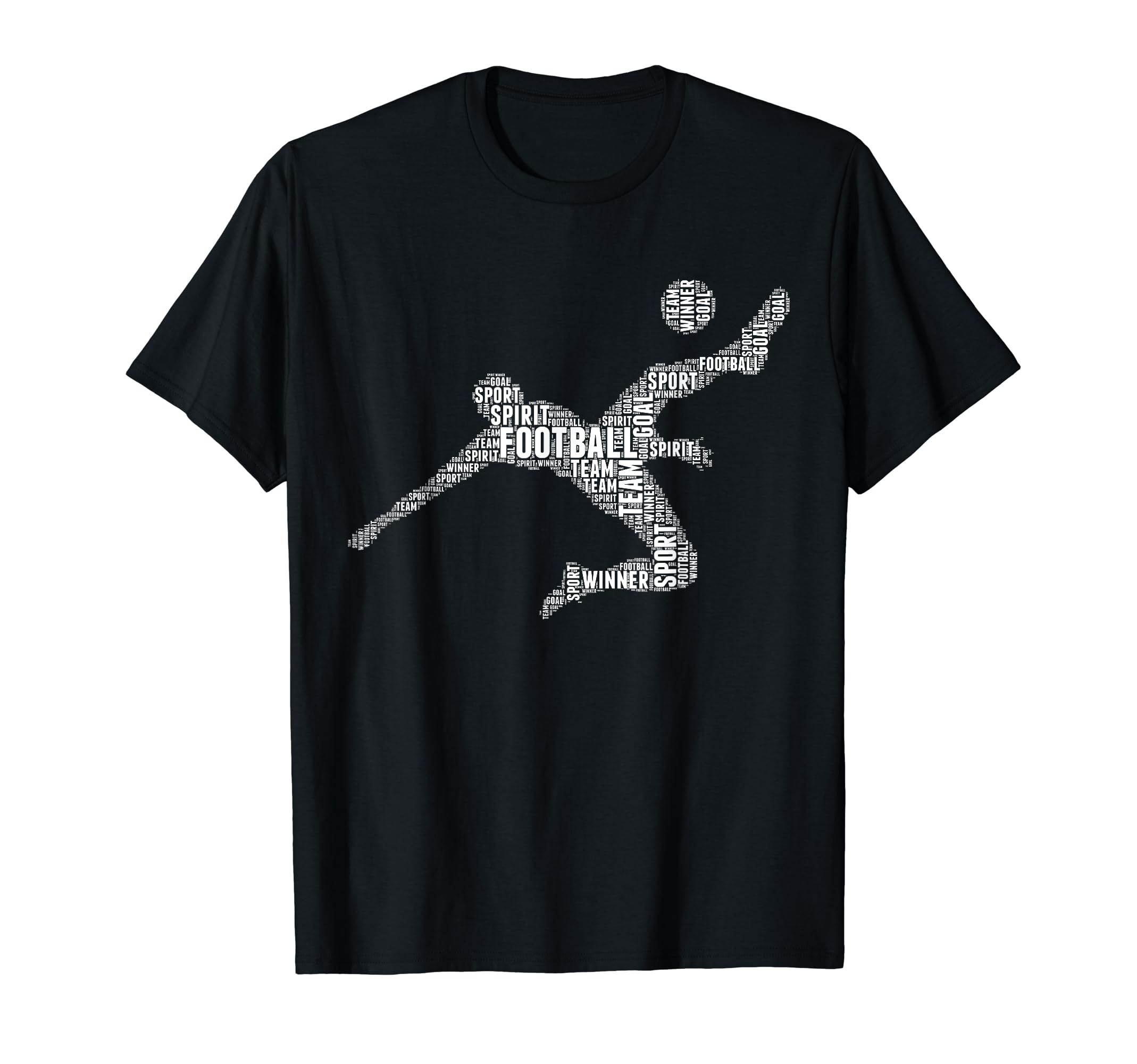Soccer Football Word Cloud T-Shirt - Casual Everyday Wear for Adults