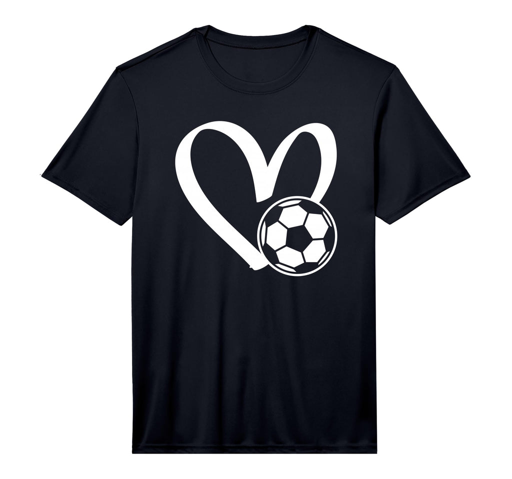 Soccer Ball Heart Performance T-Shirt - Unique Graphic Men Women