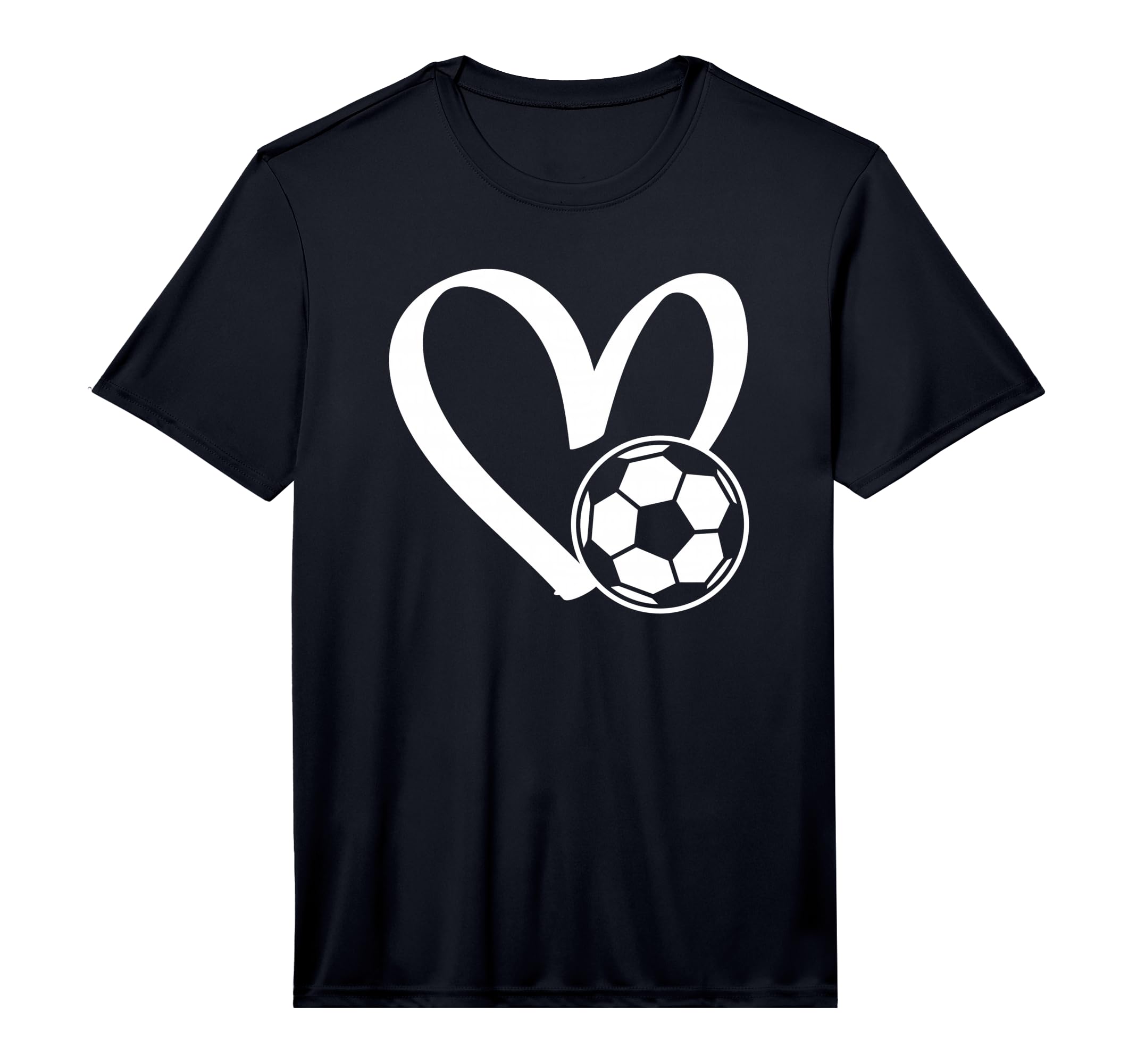 Soccer Ball Heart Performance T-Shirt - Unique Graphic Men Women
