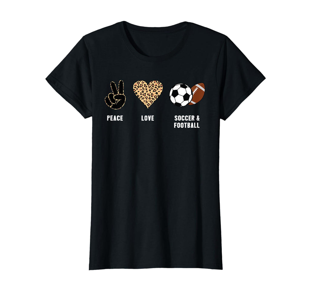 Peace Love Soccer Football Soccer Player T-Shirt - Custom Art Print Unisex