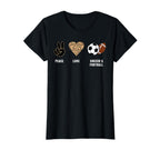 Peace Love Soccer Football Soccer Player T-Shirt - Custom Art Print Unisex