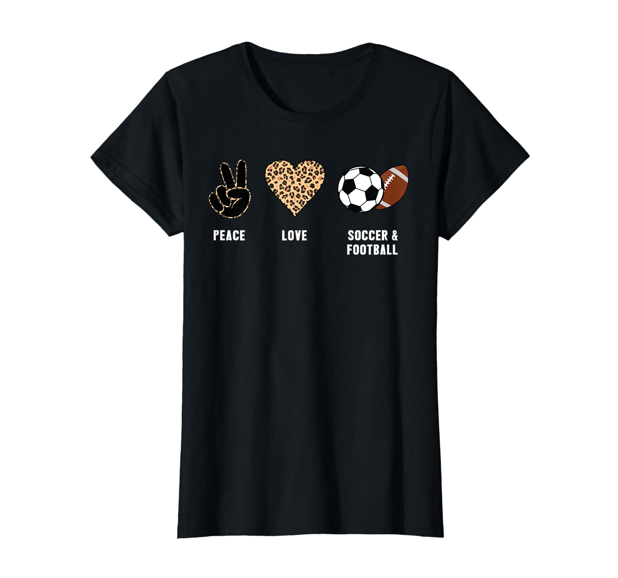 Peace Love Soccer Football Soccer Player T-Shirt - Custom Art Print Unisex
