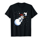 Goalkeeper Soccer Snowman T-Shirt - Novelty Apparel for Adults