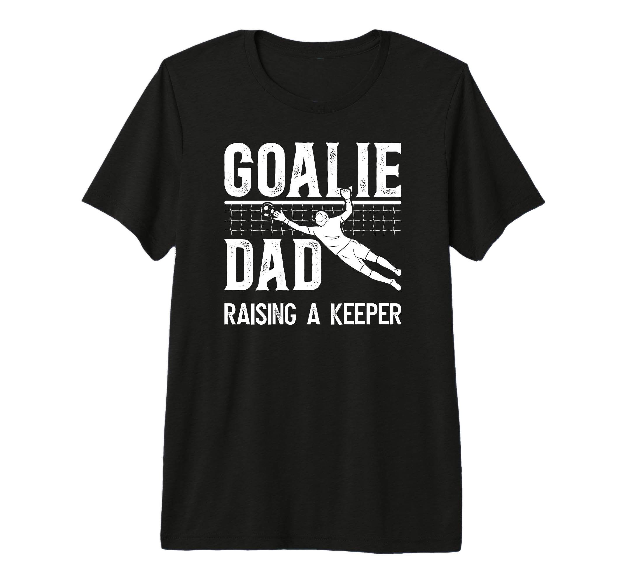 Mens Soccer Goalie Dad Raising T-Shirt - Minimalist Print for Adults