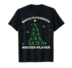Santas Favorite Soccer Player Ugly T-Shirt - Graphic Print Unisex