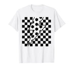 Lightning Bolt Checkered Aesthetic T-Shirt - Novelty Apparel for Adults