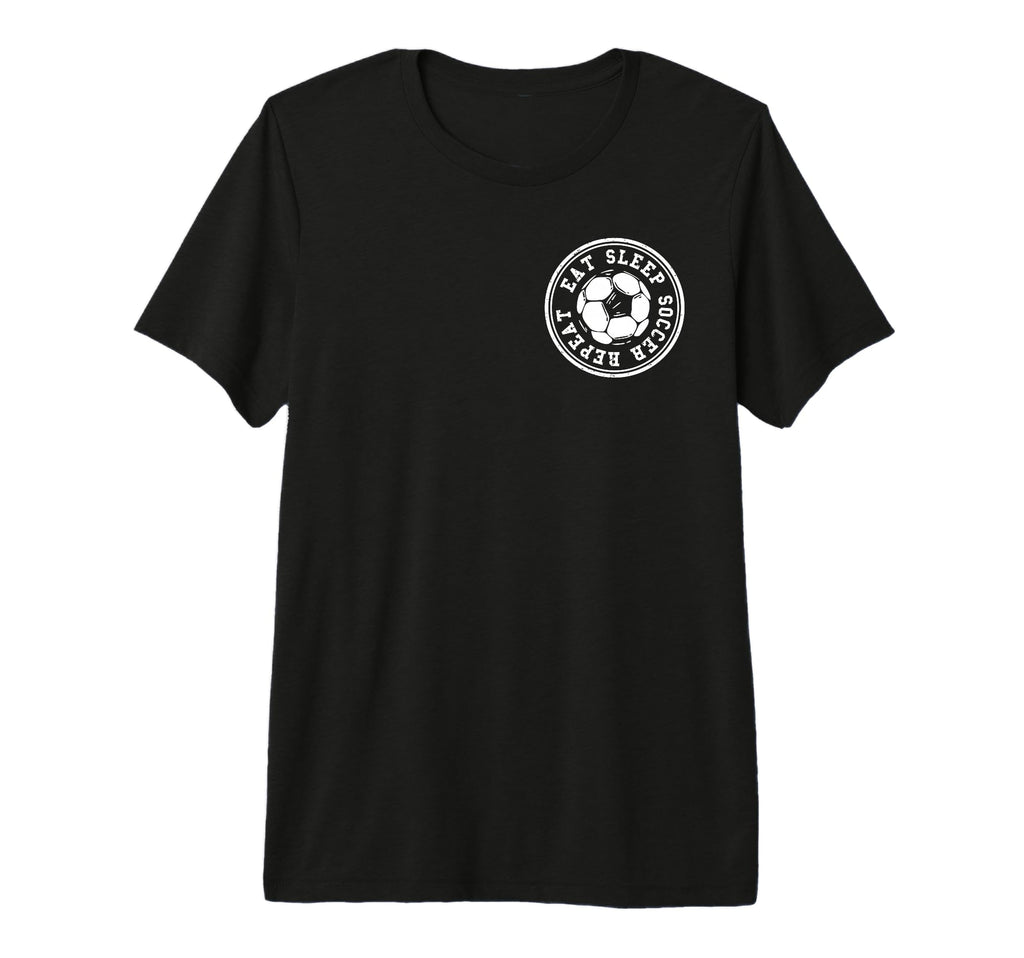 Eat Sleep Soccer Repeat Soccer Sports Tri T-Shirt - Trendy Graphic Unisex
