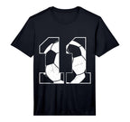 11Th Birthday Soccer Player Football T-Shirt - Minimalist Print for Adults