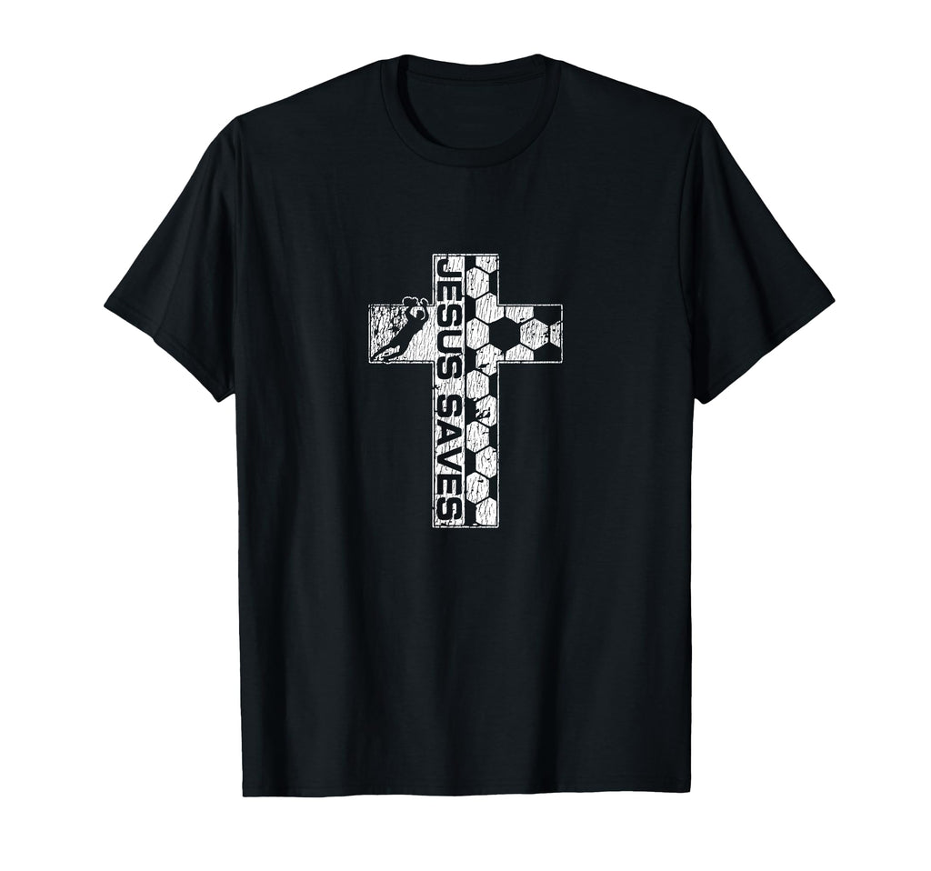 Jesus Jesus Saves Christian Cross Soccer T-Shirt - Graphic Print Unisex