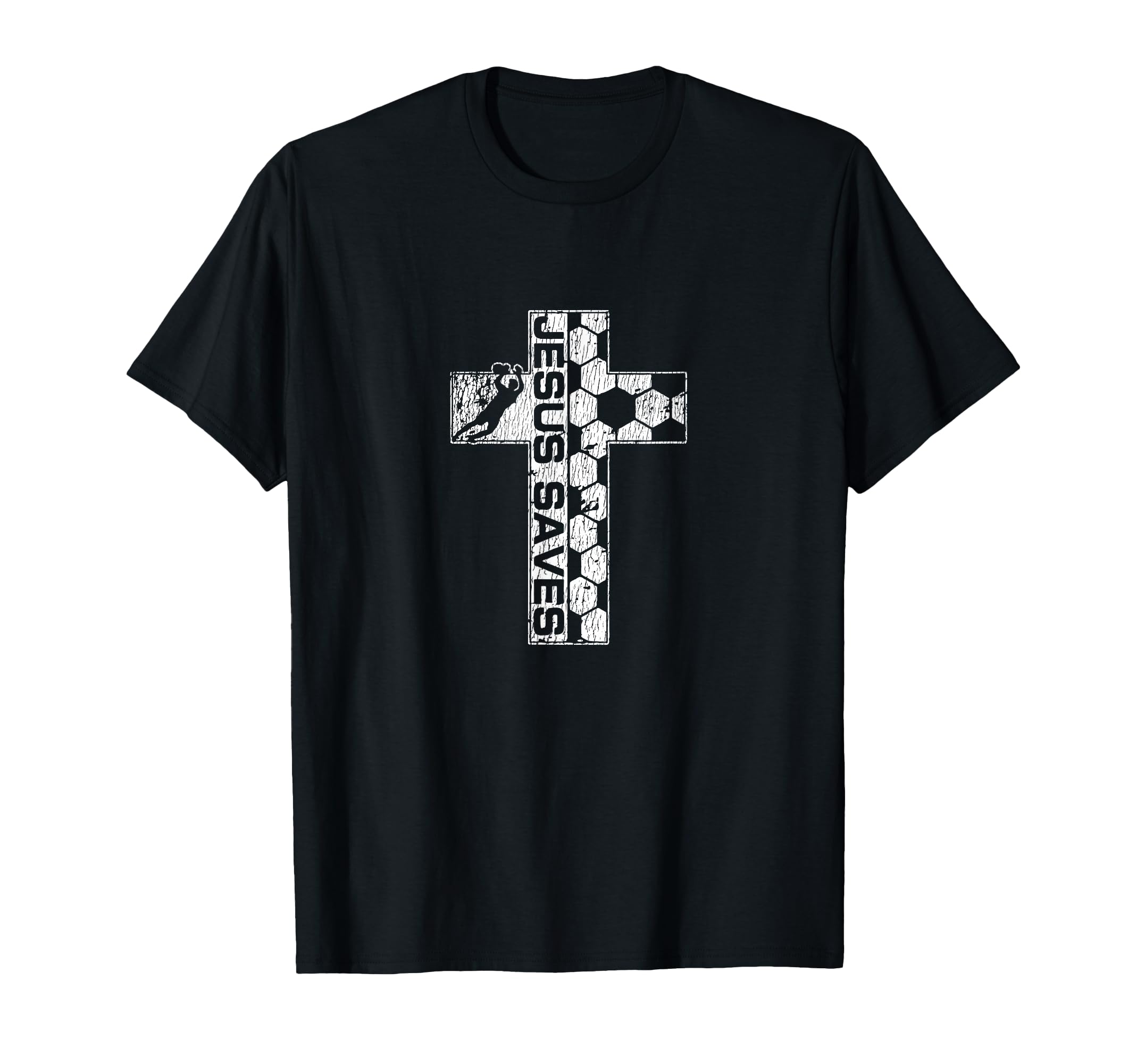 Jesus Jesus Saves Christian Cross Soccer T-Shirt - Graphic Print Unisex