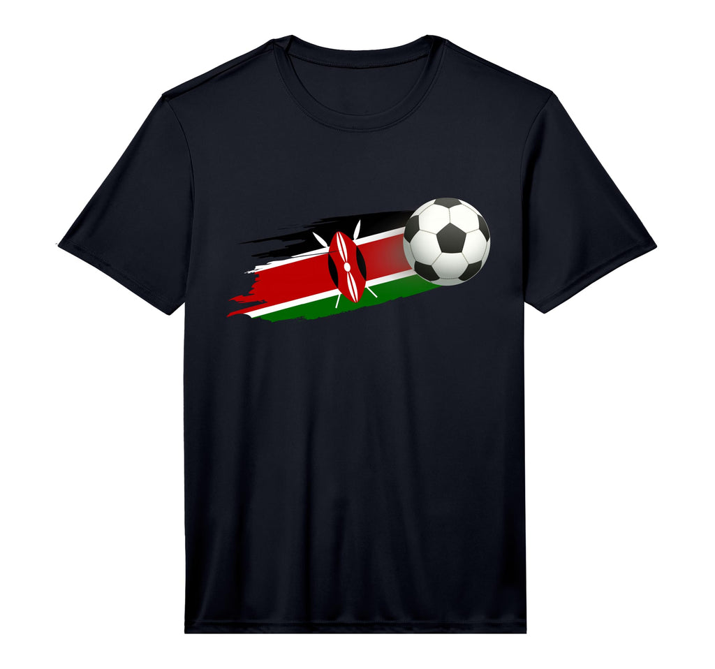 Kenya Soccer Ball Kenya Flag T-Shirt - Casual Everyday Wear for Adults