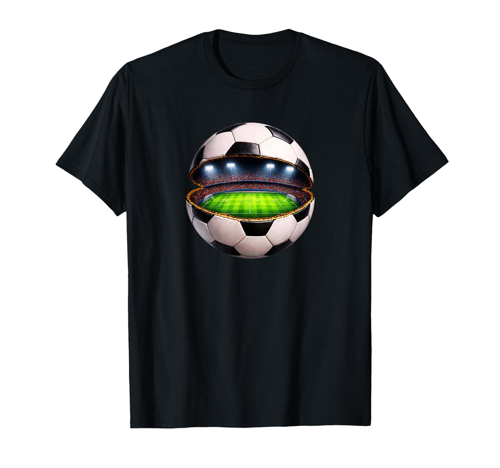 Soccer Stadium Inside Ball Soccer Player T-Shirt - Graphic Print Unisex