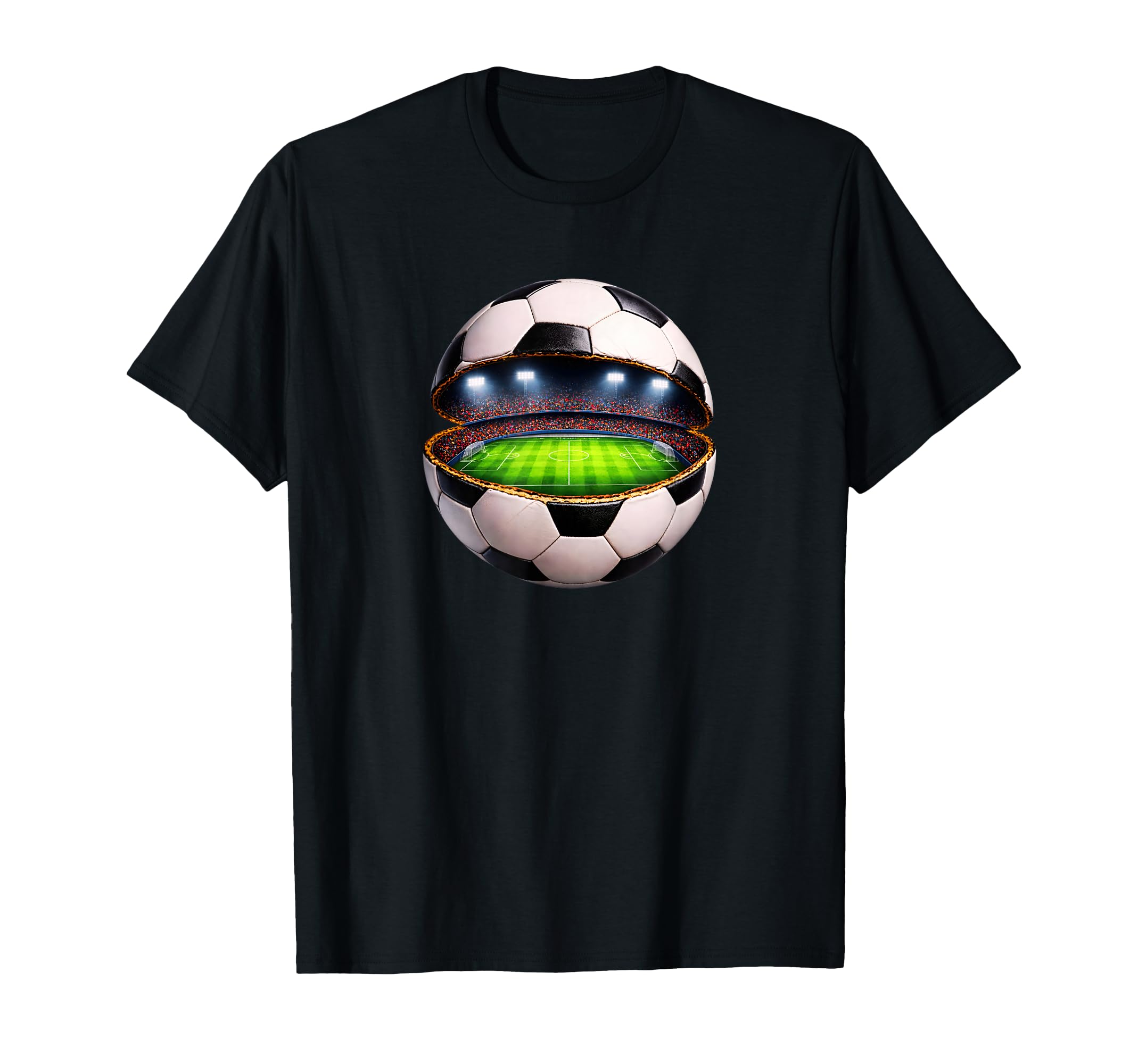 Soccer Stadium Inside Ball Soccer Player T-Shirt - Graphic Print Unisex