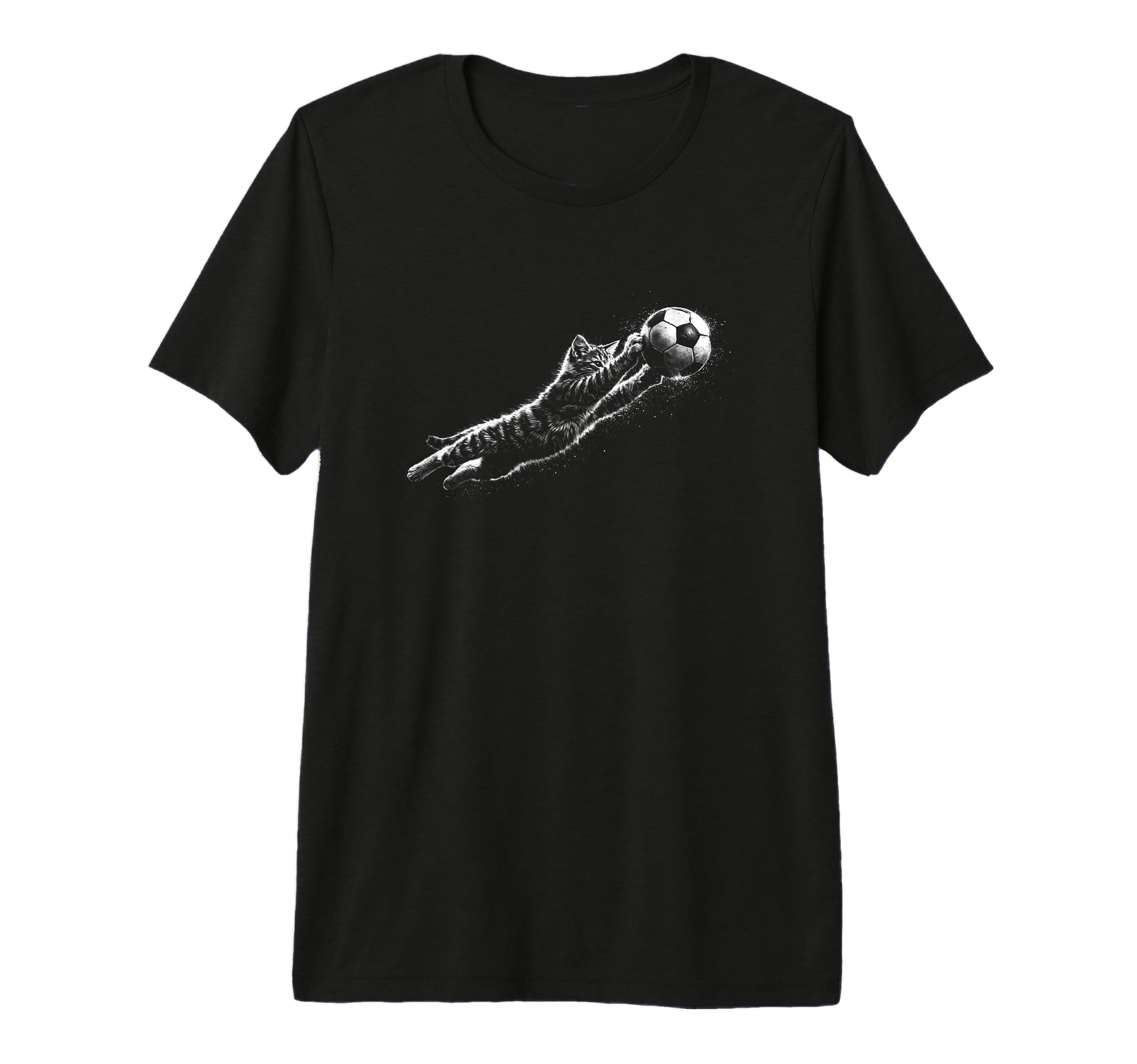 Funny Kitten Soccer Goalie Cat Football T-Shirt - Minimalist Print Unisex