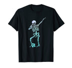 Dabbing Skeleton Soccer Player T-Shirt - Aesthetic Graphic for Adults