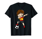 Dabbing Soccer Player Spanish Flag Themed T-Shirt - Graphic Print Unisex