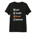 Trendy Eat Sleep Soccer Repeat T-Shirt - Casual Everyday Wear Men Women