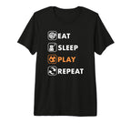 Trendy Eat Sleep Soccer Repeat T-Shirt - Casual Everyday Wear Men Women