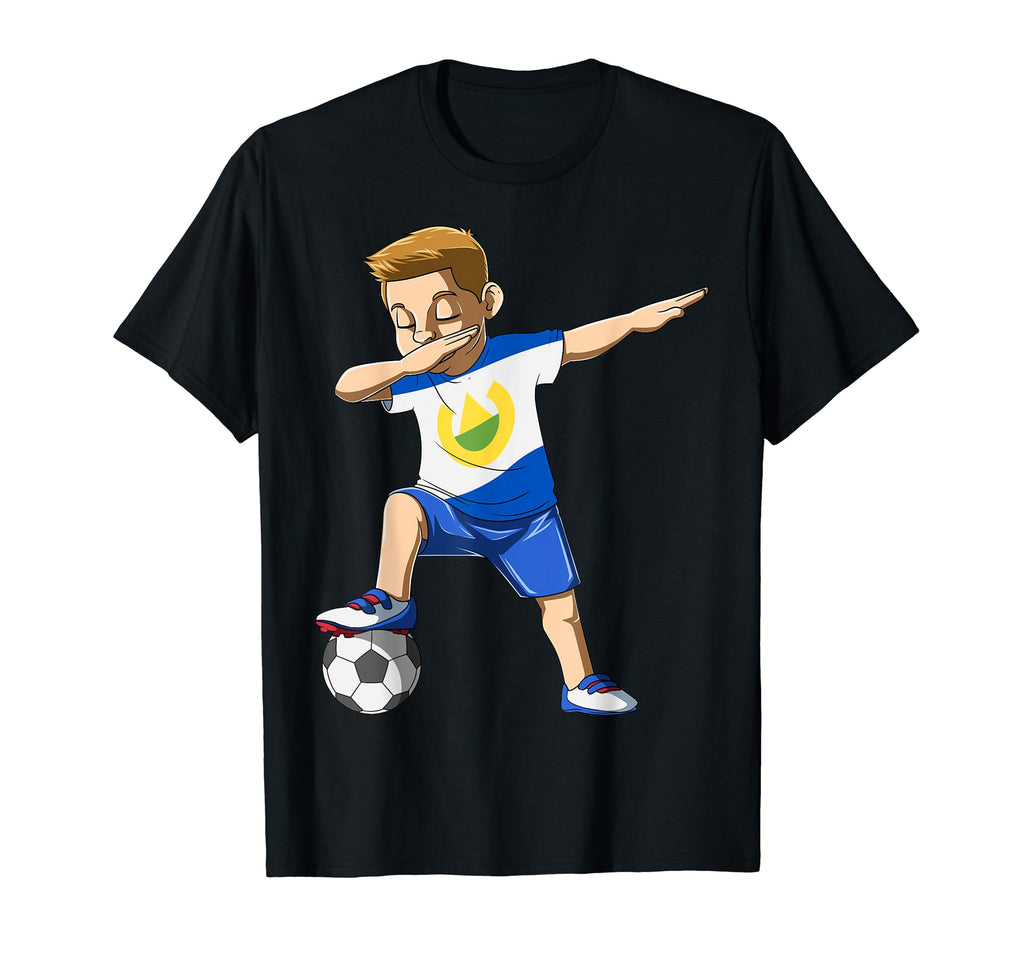Dabbing Soccer El Salvador Jersey T-Shirt - Fun Novelty Design for Adults
