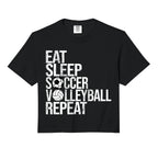Eat Sleep Soccer Volleyball Repeat Sweatshirt - Custom Art Print Unisex