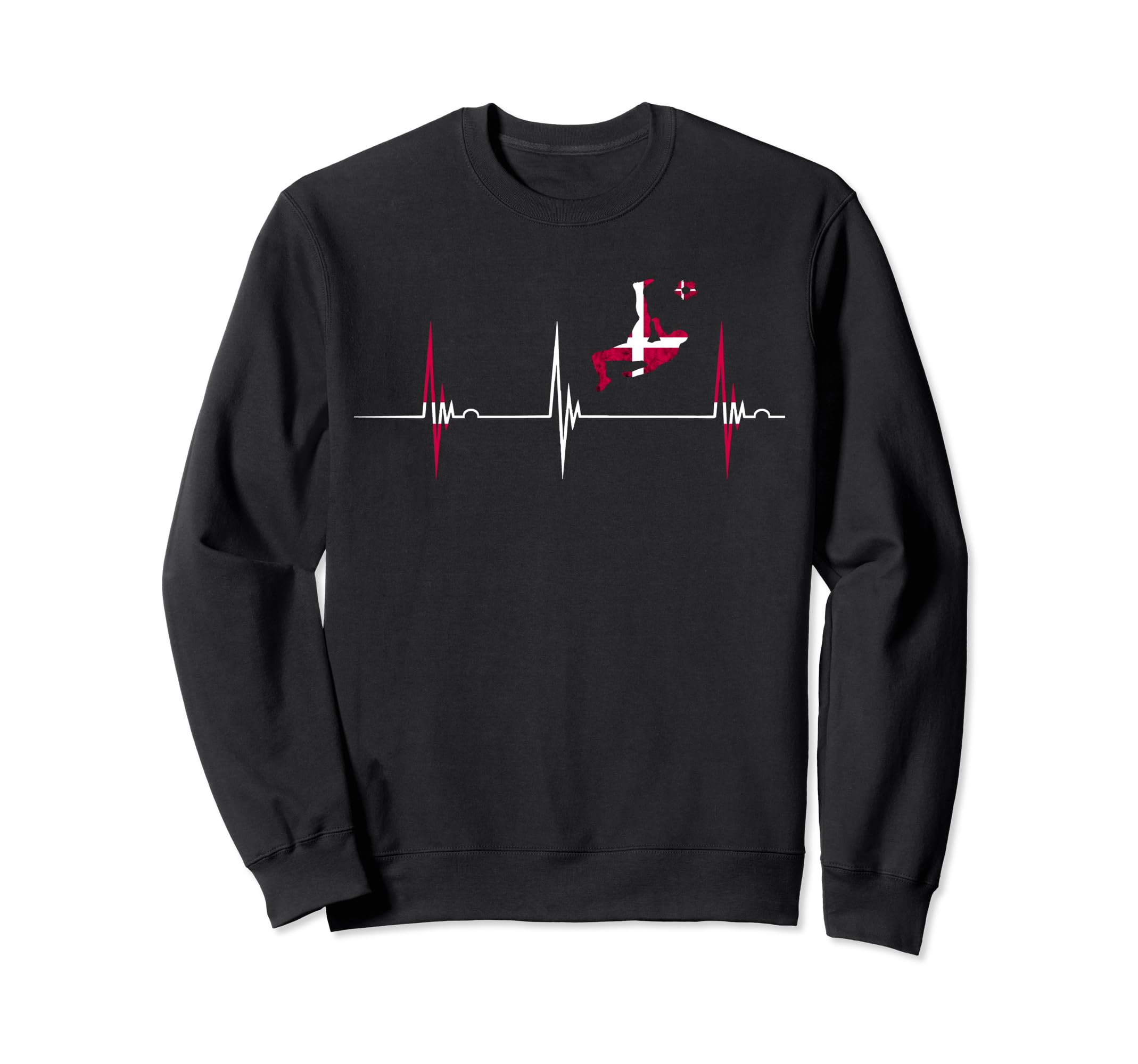 Danish Soccer Player Dansk Heartbeat Sweatshirt - Aesthetic Graphic Unisex