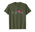 Cambodia Love Heartbeat And Cambodian T-Shirt - Graphic Print Men Women