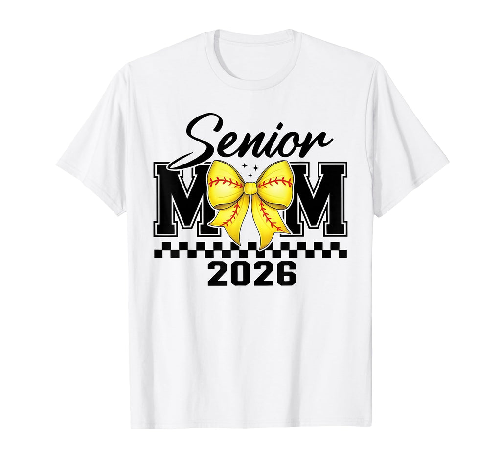 Groovy Senior Mom Softball Class 2026 T-Shirt - Graphic Print Men Women