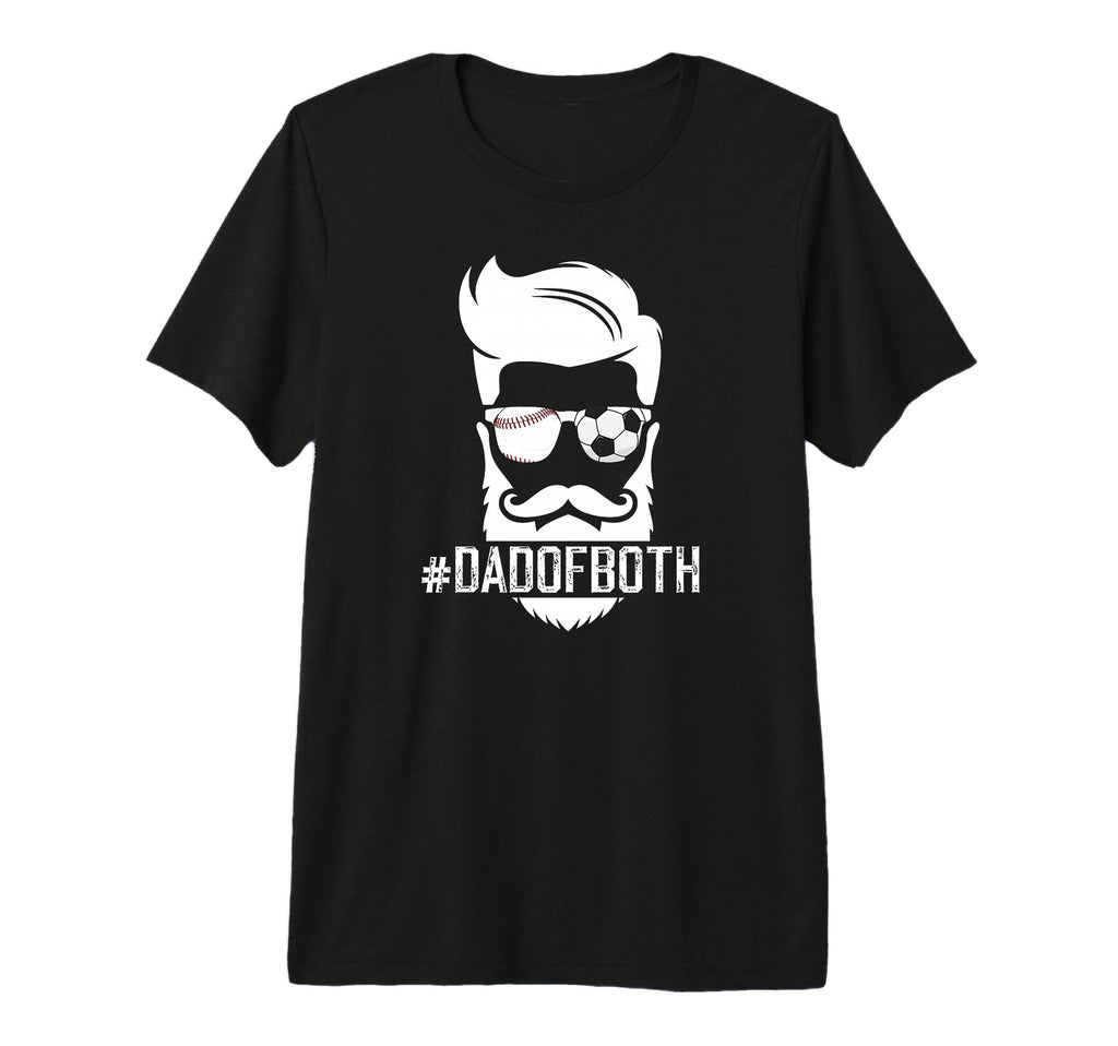 Mens Dad Both Baseball Soccer Dad T-Shirt - Minimalist Print for Adults