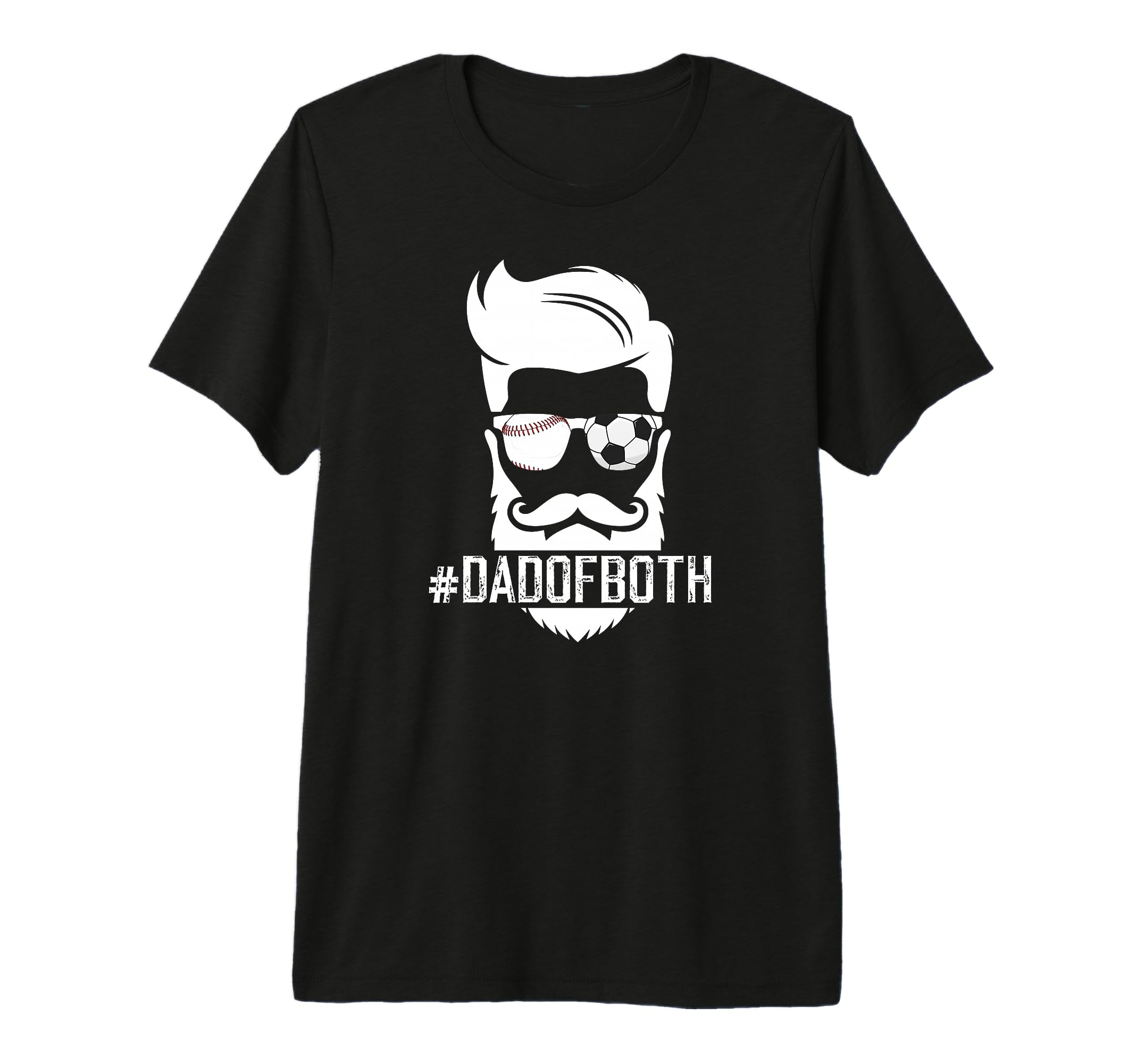 Mens Dad Both Baseball Soccer Dad T-Shirt - Minimalist Print for Adults