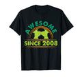 Awesome Since 2008 Funny Soccer Players T-Shirt - Minimalist Print Unisex