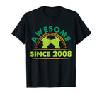 Awesome Since 2008 Funny Soccer Players T-Shirt - Minimalist Print Unisex