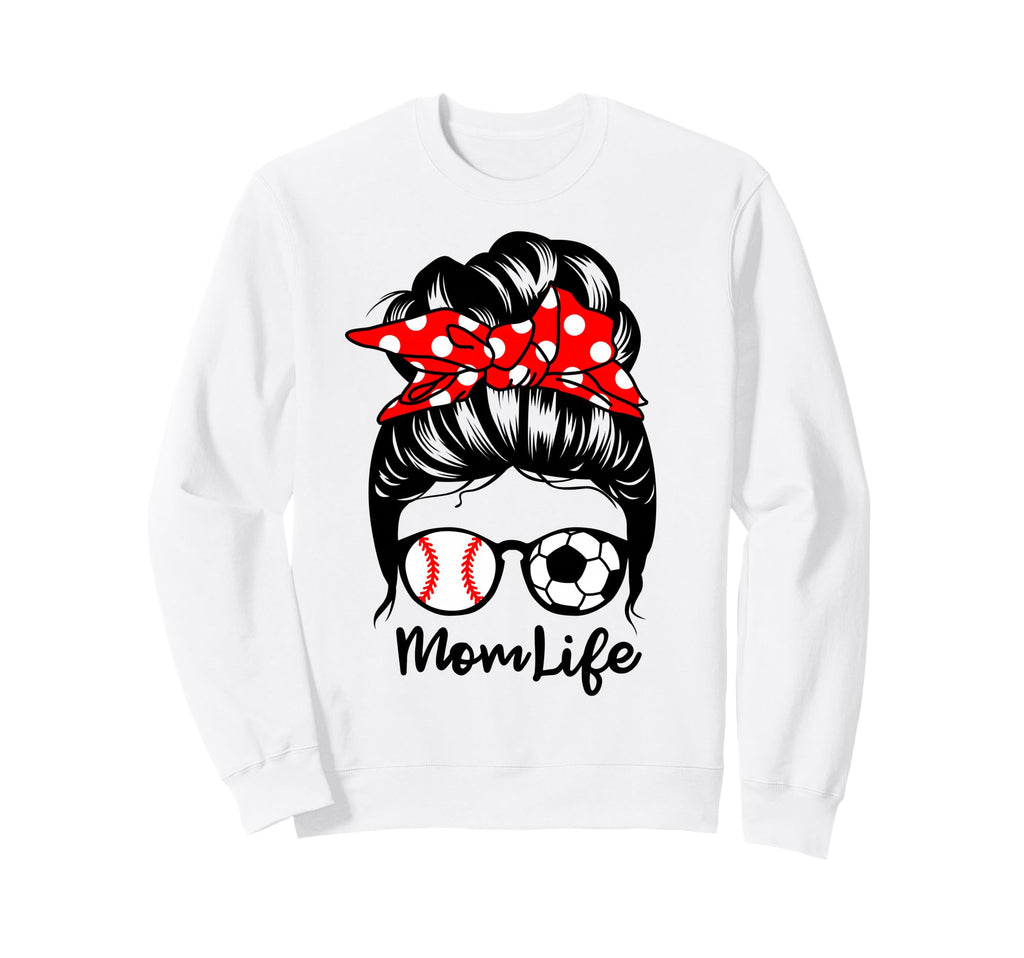 Mom Life Messy Bun Hair Funny Sweatshirt - Streetwear Style Unisex