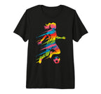 Colorful Funny Soccer Fan Dad Mom T-Shirt - Minimalist Print Men Women
