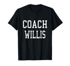 Coach Willis Custom Football Soccer T-Shirt - Graphic Print for Adults