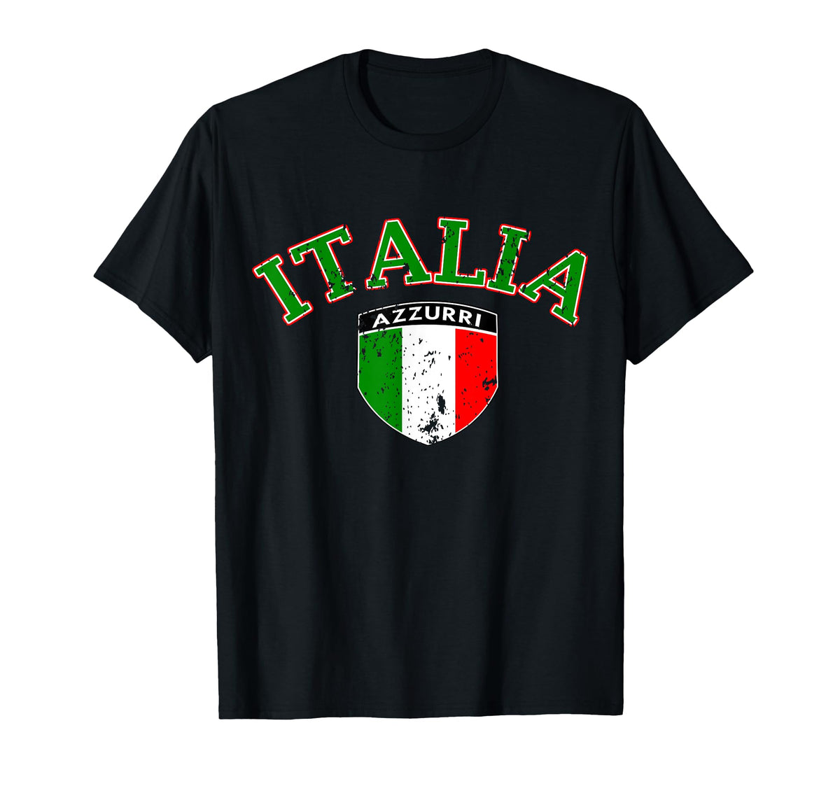 Italia Soccer Distressed T-Shirt - Fun Novelty Design Men Women