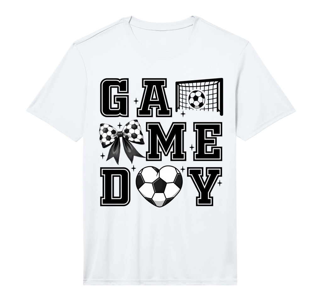 Soccer Coquette Bow Gameday Cheer Mom T-Shirt - Unique Graphic Unisex